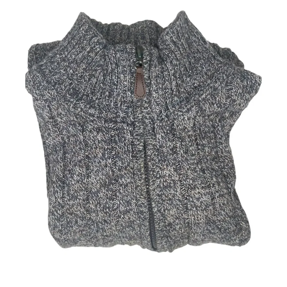 Oscar De La Renta Men's Long Sleeve Pullover Sweater 1/4 Zip Gray Size XL- EUC